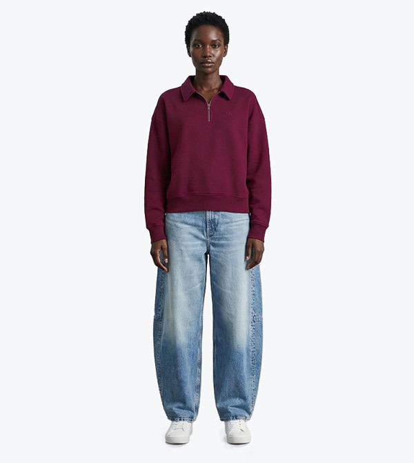 Calvin Klein Jeans  Hoodies & Sweatshirts - Burgundy Sweatshirts