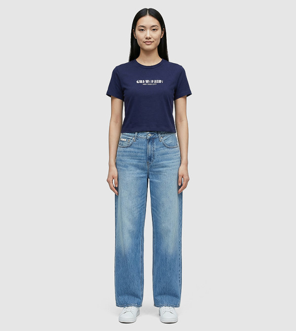 كالفن كلاين جينز  baggy-denim-edit - أزرق Wide Leg Jeans