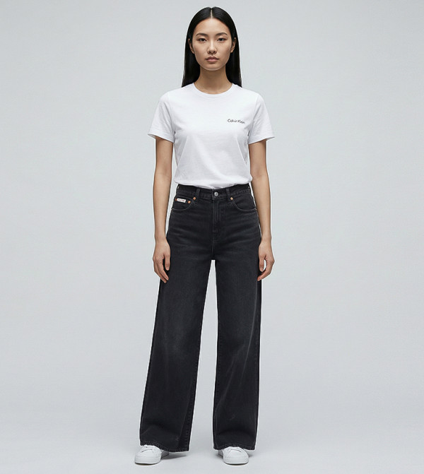 كالفن كلاين جينز ساق واسعة - أسود Wide Leg Jeans