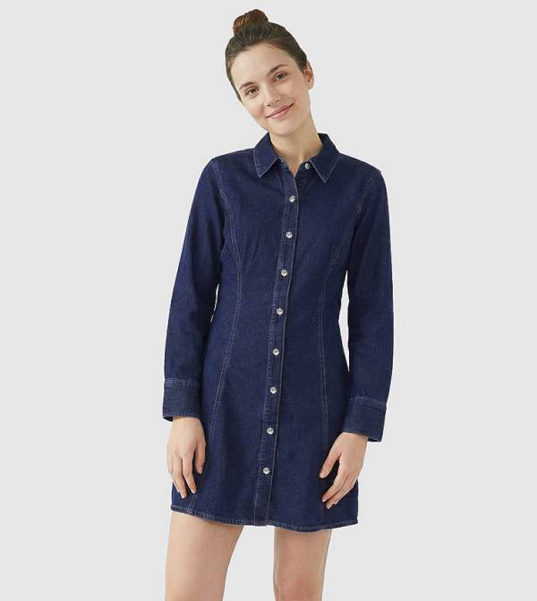 كالفن كلاين جينز vacation-loading-w - أزرق Shirt & T-Shirt Dresses