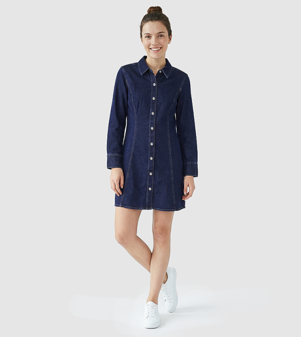 كالفن كلاين جينز vacation-loading-w - أزرق Shirt & T-Shirt Dresses