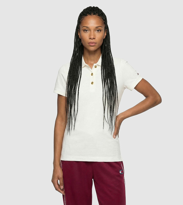 Tommy Hilfiger  Clothing - Cream Polo T-shirts