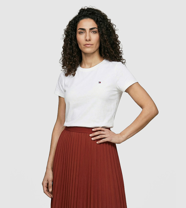 Tommy Hilfiger  Clothing - Ecru Short Sleeve T-Shirts