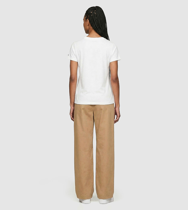تومي هيلفيغر  everyday-essentials - كريمي  Short Sleeve T-Shirts