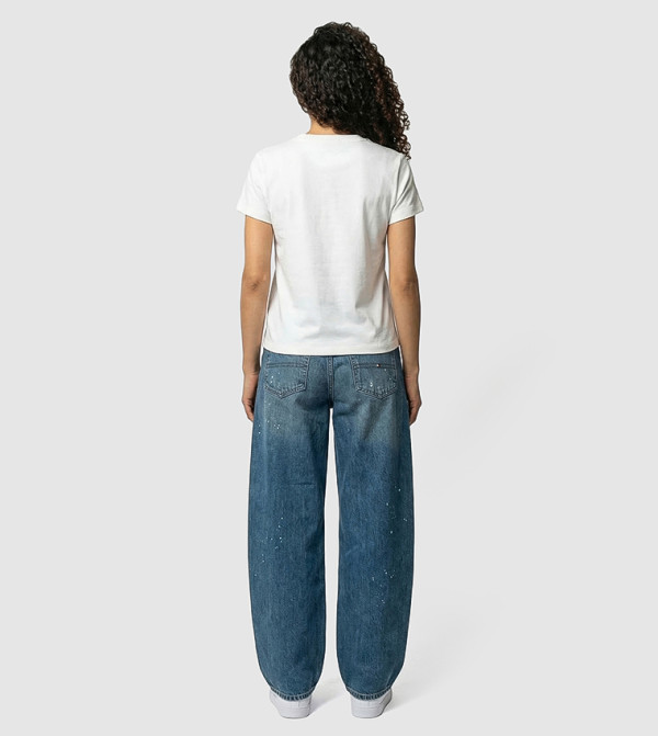 Tommy Hilfiger  - Cream Short Sleeve T-Shirts