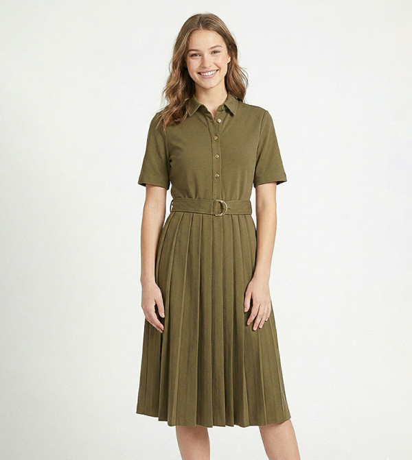 Tommy Hilfiger  vacation-loading-w - Olive Midi Dresses