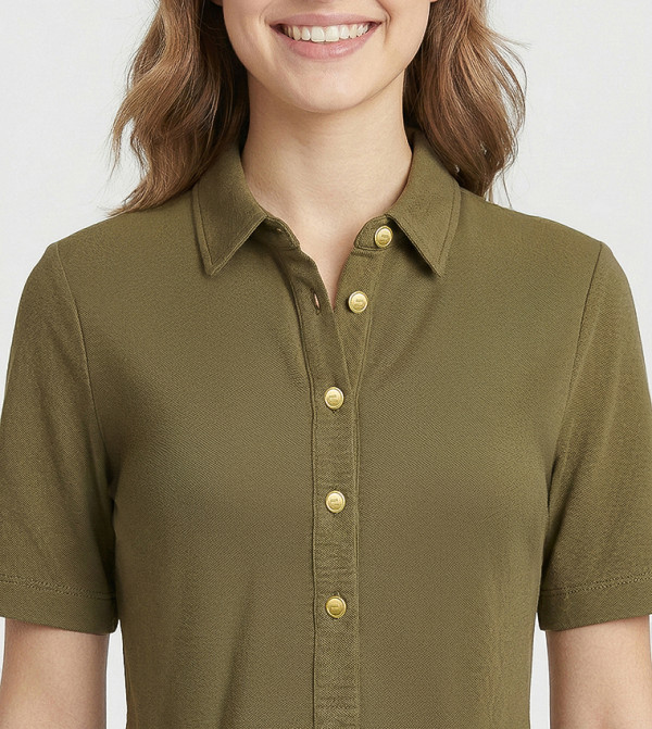 Tommy Hilfiger  vacation-loading-w - Olive Midi Dresses