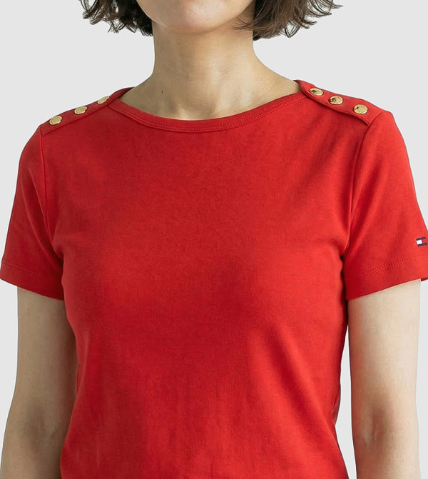 Tommy Hilfiger  Clothing - Red Short Sleeve T-Shirts