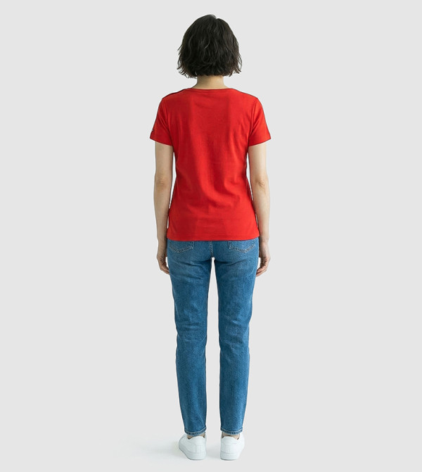 Tommy Hilfiger  Clothing - Red Short Sleeve T-Shirts