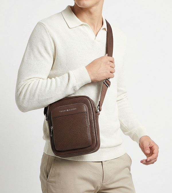 تومي هيلفيغر  utility-workwear - بني  Leather Belts