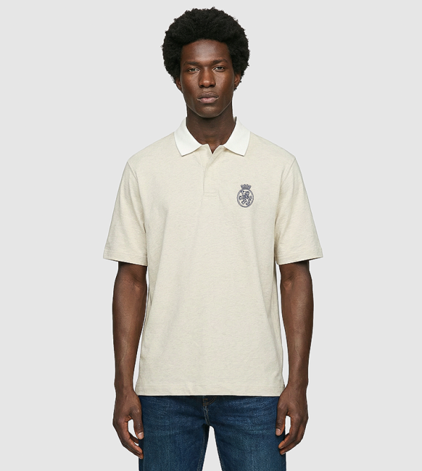 Tommy Hilfiger textured-neutral-linen - Beige Polo T-shirts