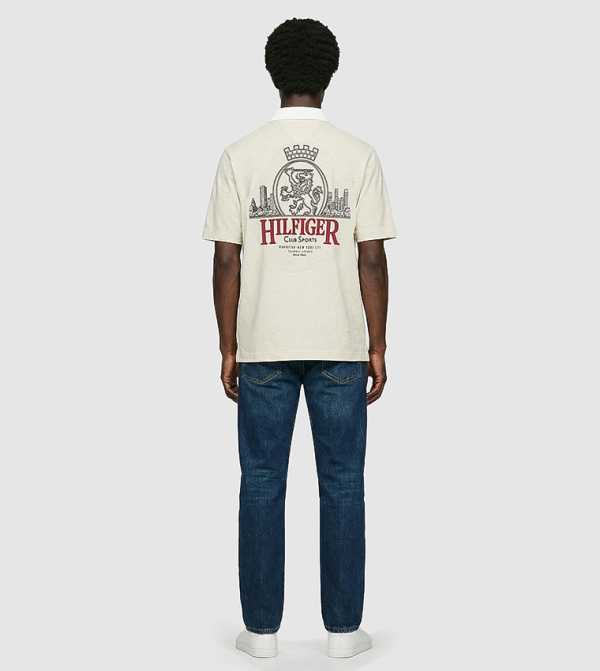 Tommy Hilfiger textured-neutral-linen - Beige Polo T-shirts