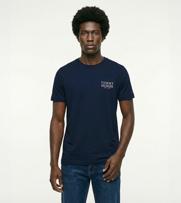 Tommy Hilfiger  Clothing - Navy Round Neck T-Shirts