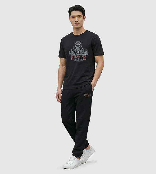 تومي هيلفيغر  ملابس - أسود Round Neck T-Shirts