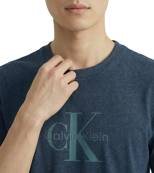 Calvin Klein Jeans  Clothing - Navy Round Neck T-Shirts