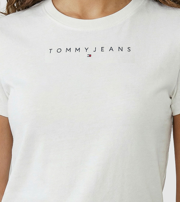 Tommy Jeans TOMMY JEANS - Ecru Short Sleeve T-Shirts