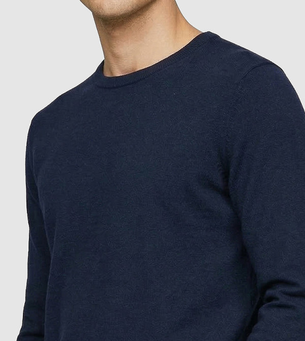 تومي هيلفيغر  سترات و كارديغانات  - كحلي Round Neck Sweaters