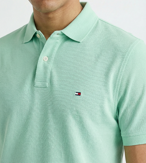 Tommy Hilfiger  textured-neutral-linen - Green Polo T-shirts