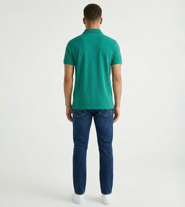 Tommy Hilfiger  textured-neutral-linen - Blue Polo T-shirts