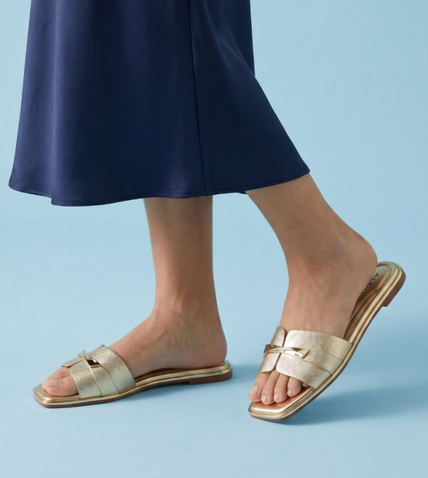 Aldo  - Gold Flat Sandals