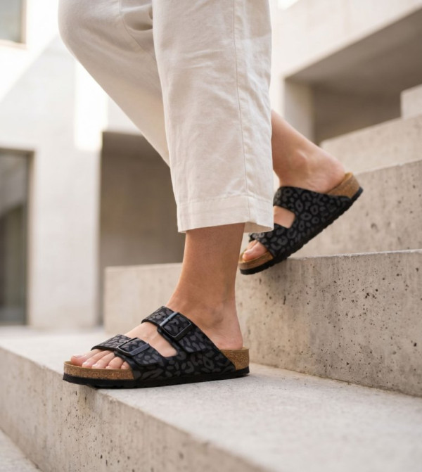 بيركنستوك  الصنادل المسطحة - أسود Flat Sandals