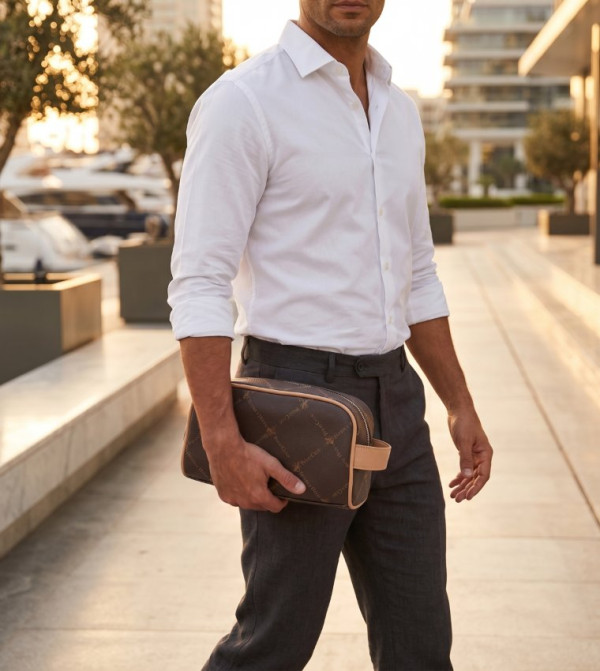 Beverly Hills Polo Club  Sleeves - Brown Toiletry bag