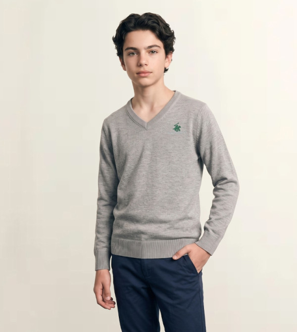 بيفرلي هيلز بولو كلوب  ملابس - رمادي Sweater