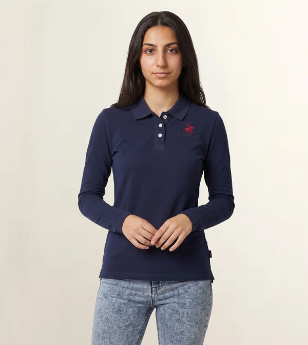 Beverly Hills Polo Club  T-Shirts - Navy Polo T-shirts