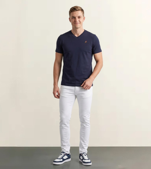 Beverly Hills Polo Club V-Neck T-Shirts - Navy Casual T-Shirts