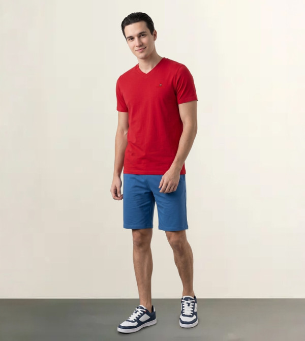 Beverly Hills Polo Club V-Neck T-Shirts - Red Casual T-Shirts