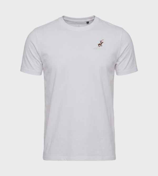 Beverly Hills Polo Club Round Neck T-Shirts - White Casual T-Shirts