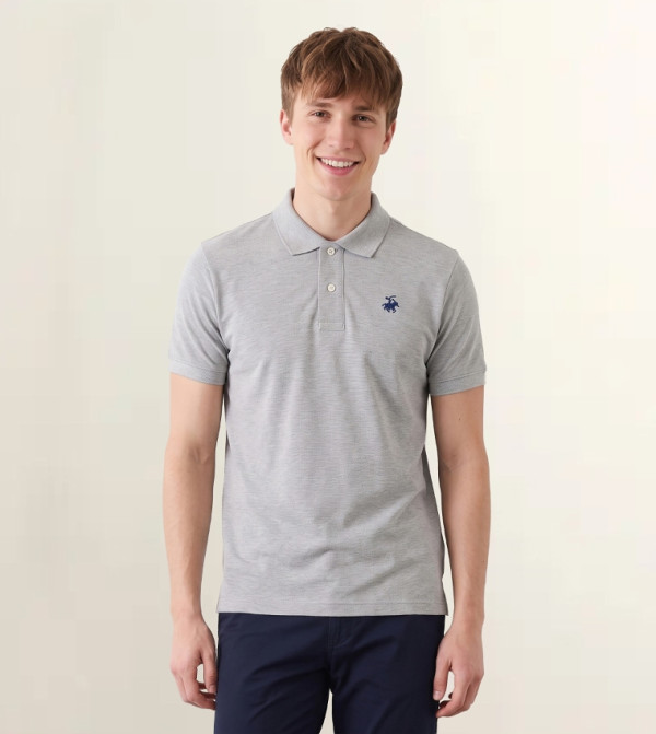 Beverly Hills Polo Club  Clothing - Grey Polo T-shirts