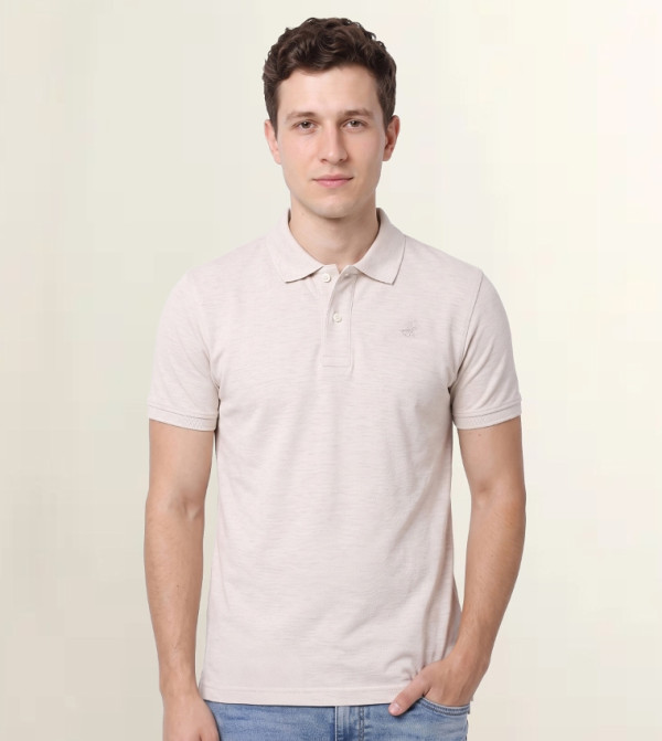 Beverly Hills Polo Club  Polo T-Shirts - Off White Polo T-shirts