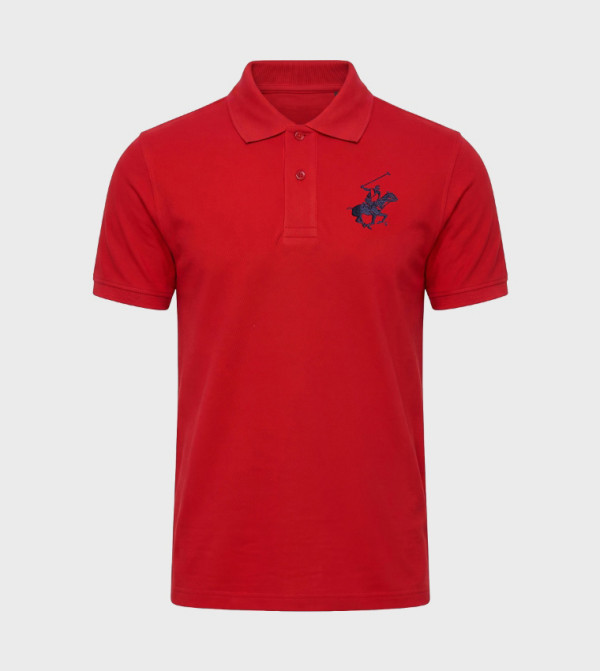 Beverly Hills Polo Club  T-Shirts - Red Polo T-shirts