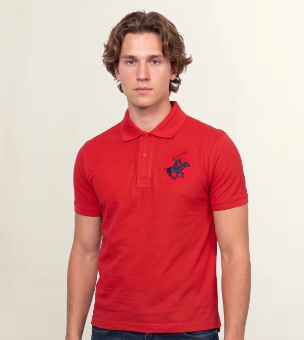 Beverly Hills Polo Club  T-Shirts - Red Polo T-shirts