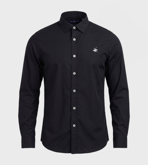 Beverly Hills Polo Club  Clothing - Black Casual Shirts