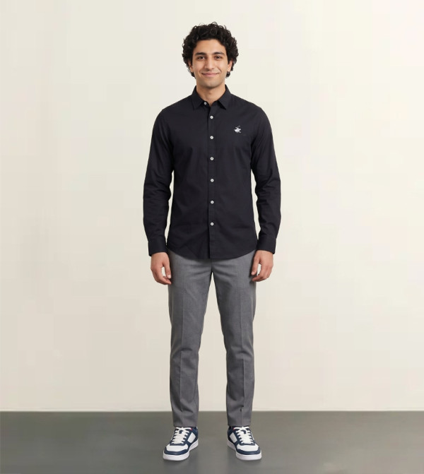 Beverly Hills Polo Club  Clothing - Black Casual Shirts