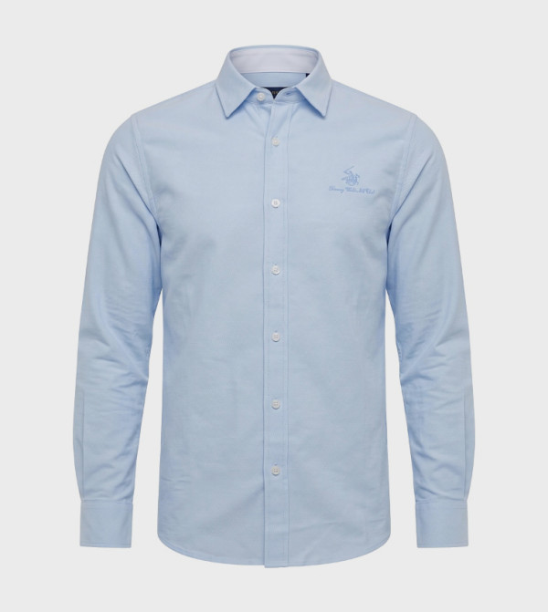 Beverly Hills Polo Club  Shirts - Blue Casual Shirt