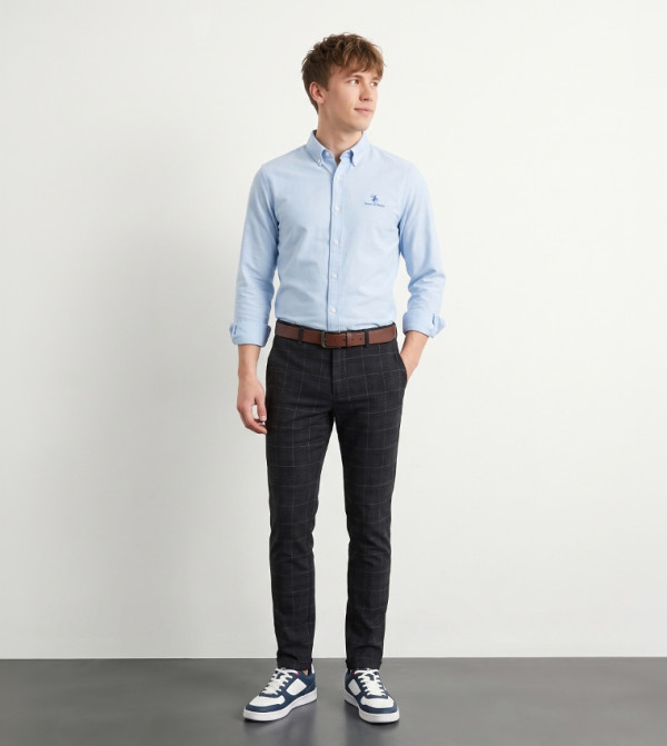 Beverly Hills Polo Club  Shirts - Blue Casual Shirt