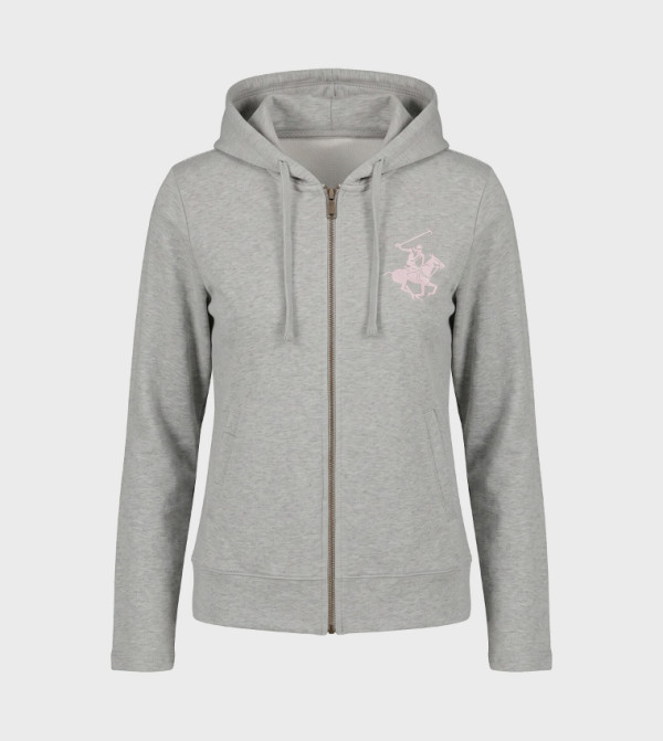 Beverly Hills Polo Club  Hoodies & Sweatshirts - Grey Fashion Hoodie