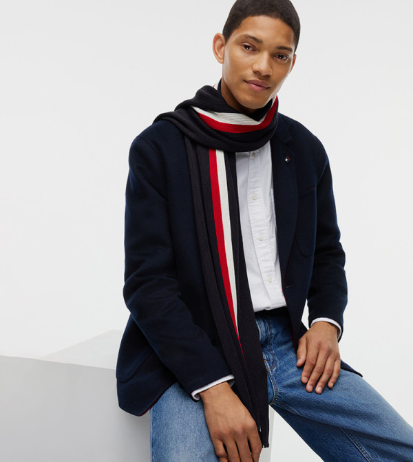 Tommy Hilfiger  Blanket Scarves - Navy Blanket Scarves