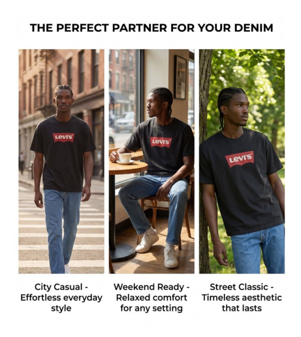 ليفايز ليفايز - أسود Round Neck T-Shirts