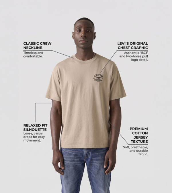 Levi's  iftar-ready - Brown Round Neck T-Shirts