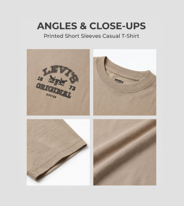 Levi's  iftar-ready - Brown Round Neck T-Shirts