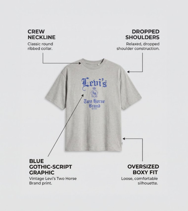 ليفايز collection - رمادي Round Neck T-Shirts