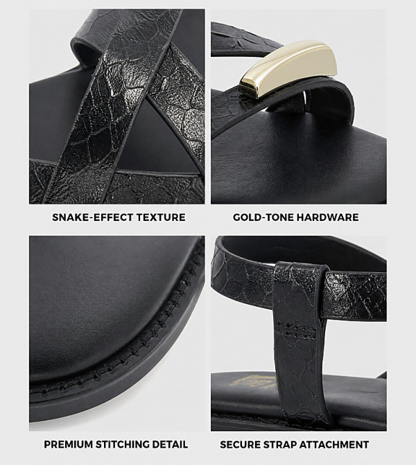 Dune London  Flat Sandals - Black Flat Sandals