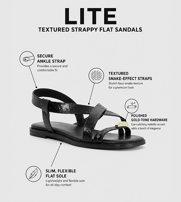 Dune London  Flat Sandals - Black Flat Sandals