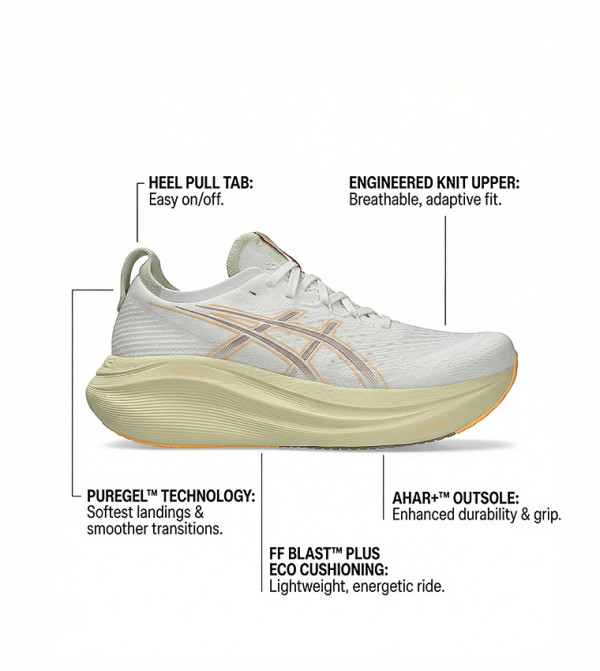 اسيكس  أحذية رياضة - أبيض أحذية الجري