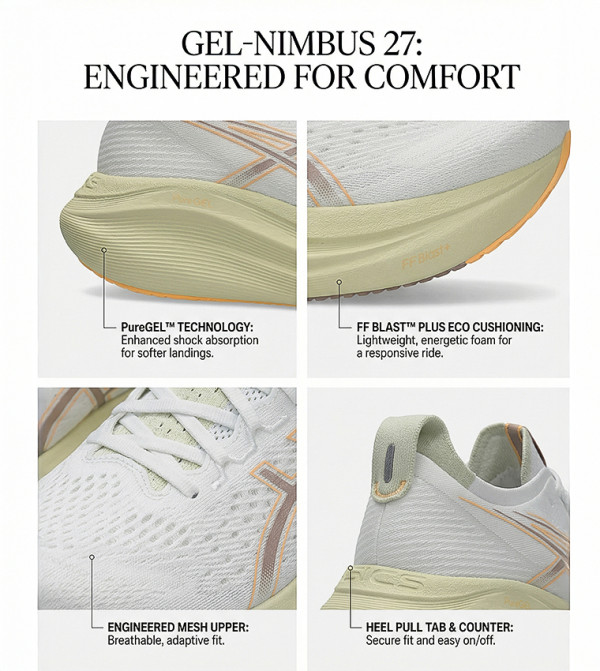 اسيكس  أحذية رياضة - أبيض أحذية الجري