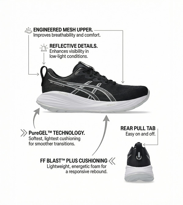 Asics Running Shoes - Black Running Shoes
